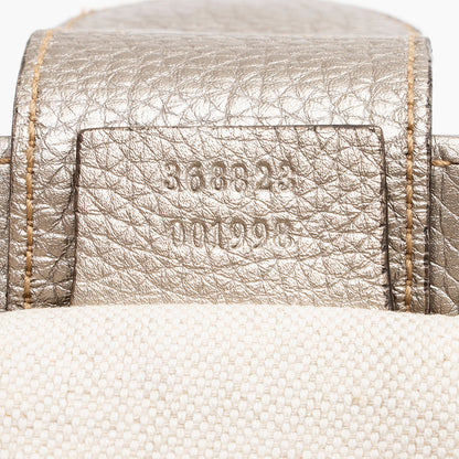 Gucci Metallic Leather Bamboo Mini Shopper Tote