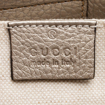 Gucci Metallic Leather Bamboo Mini Shopper Tote