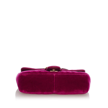Gucci Mini GG Marmont Matelasse Velvet Crossbody Bag