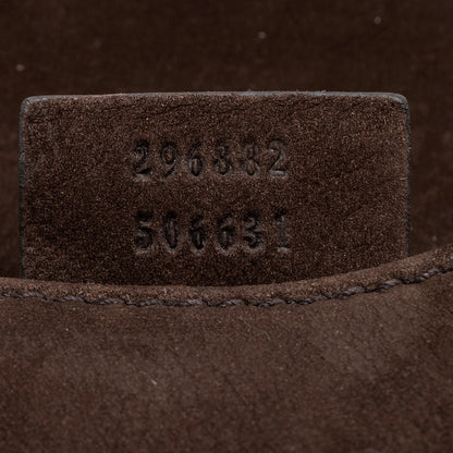 Gucci Nubuck Leather Ribot Flap Small Shoulder Bag
