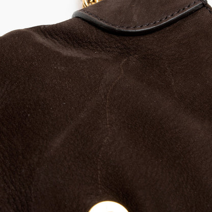 Gucci Nubuck Leather Ribot Flap Small Shoulder Bag
