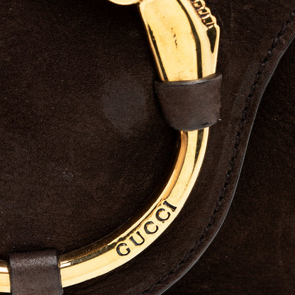 Gucci Nubuck Leather Ribot Flap Small Shoulder Bag