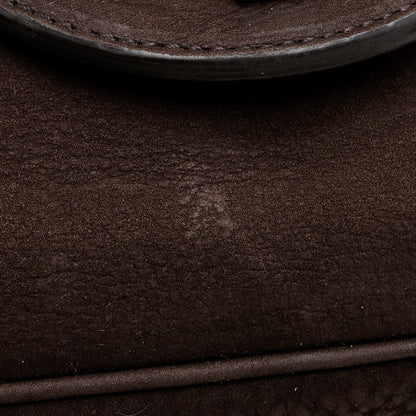 Gucci Nubuck Leather Ribot Flap Small Shoulder Bag