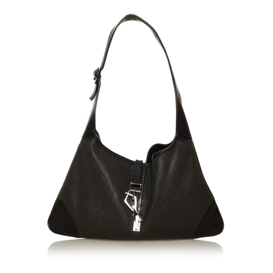 Gucci Perforated Jackie Leather Shoulder Bag