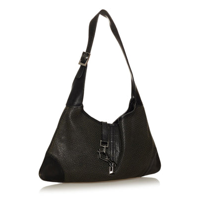 Gucci Perforated Jackie Leather Shoulder Bag