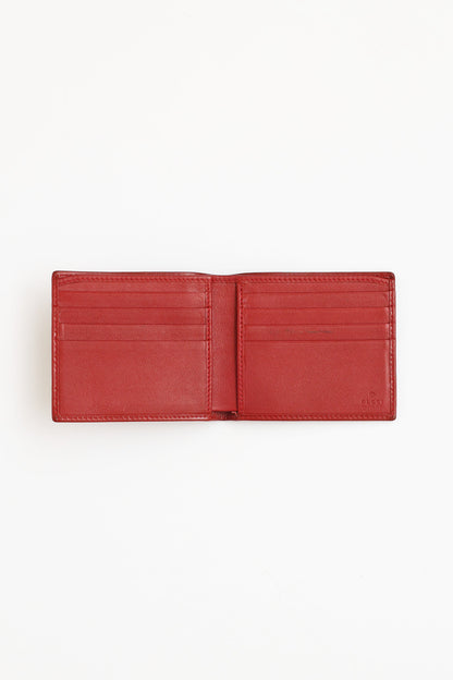 Red Guccisima Web Bi-Fold Wallet
