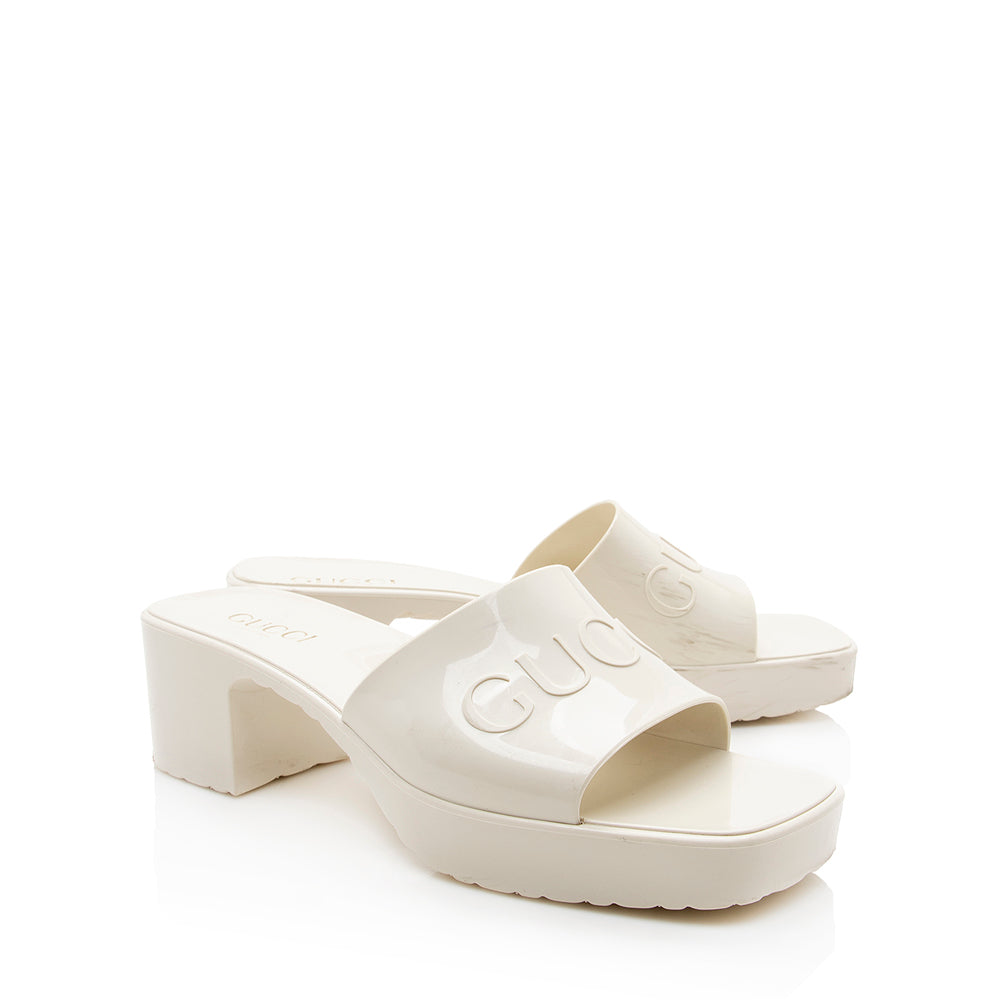 Gucci Rubber Slide Sandals - Size 9 / 39