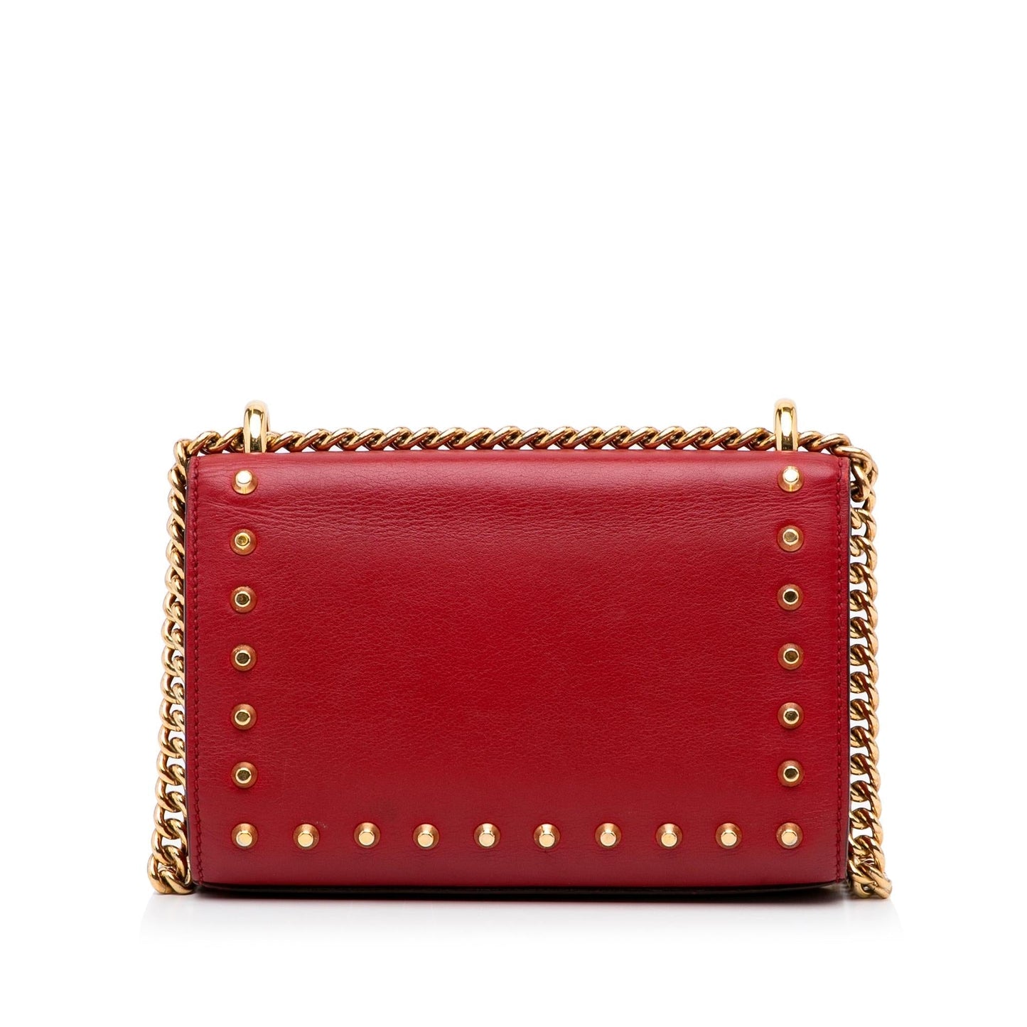 Gucci Small Leather Pearl Studded Padlock Crossbody Bag (SHG-lpKTdk)