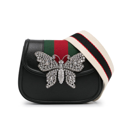 Gucci Small Linea Totem Crystal Butterfly Crossbody (SHG-G4E6ii)