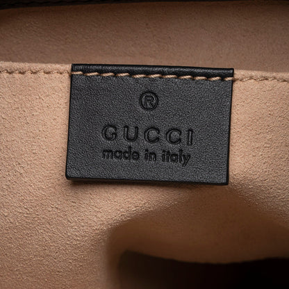 Gucci Suede Patent Leather Ophidia Bucket Bag