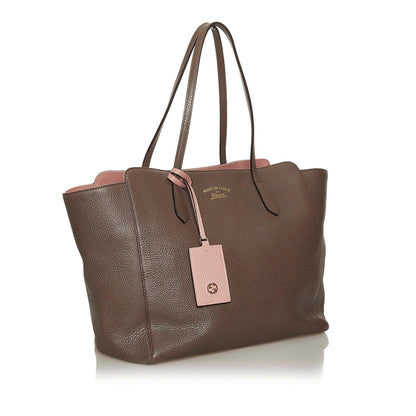 Gucci Swing Leather Tote Bag