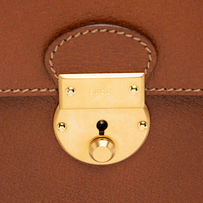 Gucci Vintage Leather Push Lock Satchel - FINAL SALE