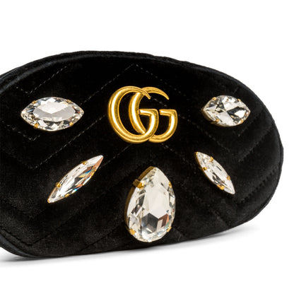 Gucci Marmont Embellished Bumbag - Black