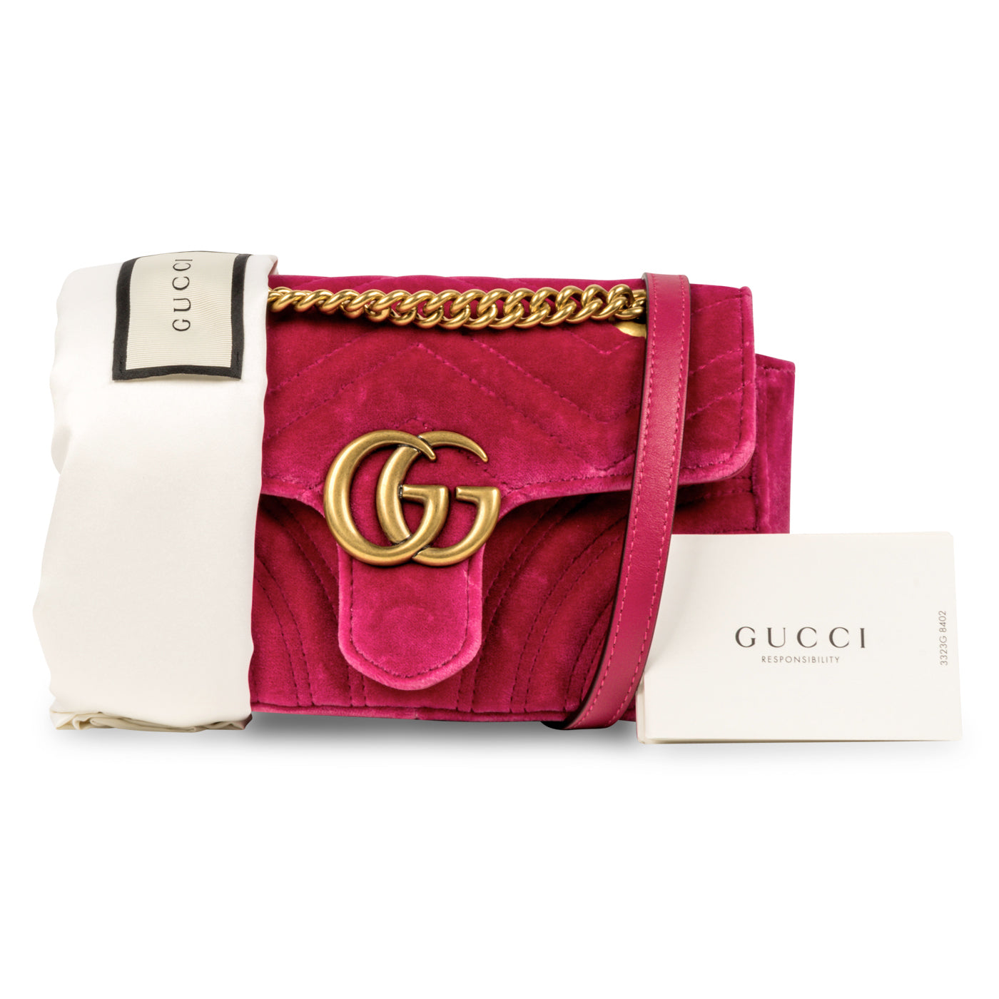 Gucci Mini Velvet Marmont - Fuschia