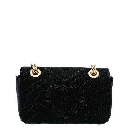 Gucci Black Velvet GG Marmont Mini Bag