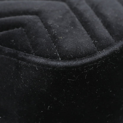 Gucci Black Velvet GG Marmont Mini Bag