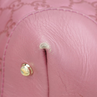 Gucci Metallic Pink Guccissima Heart-Bit Medium Hobo Bag