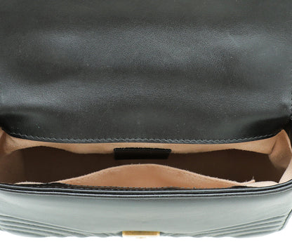 Gucci Black GG Marmont Top Handle Mini Bag