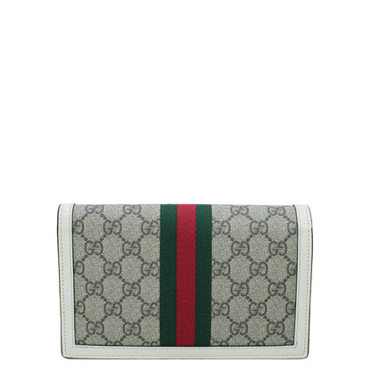 Gucci Multicolor Web Queen Margaret Chain Wallet