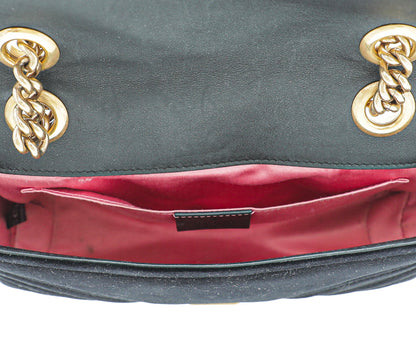 Gucci Black Velvet GG Marmont Mini Bag