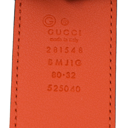 Gucci Orange GG Microguccissima Buckle Belt 32