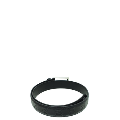 Gucci Black GG Signature Buckle Belt 30