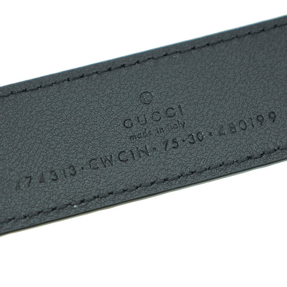 Gucci Black GG Signature Buckle Belt 30