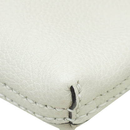Gucci White Logo Portfolio Clutch