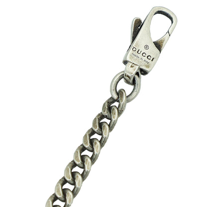 Gucci Silver Logo Enamel Pendant Necklace