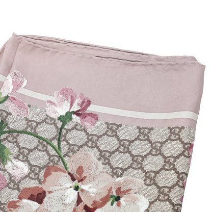 Gucci Antique Rose Multicolor GG Blooms Print Silk Scarf