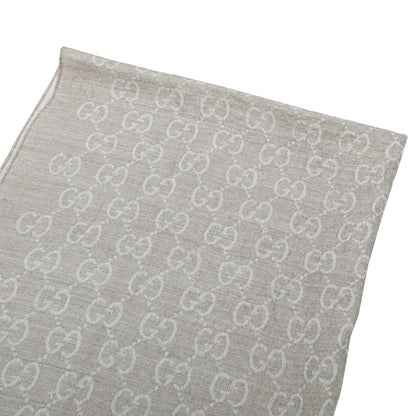 Gucci Beige GG Wool Silk Scarf