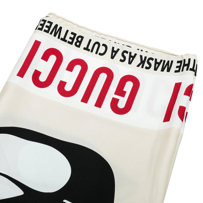 Gucci Multicolor The Mask as Cut Print Silk Scarf