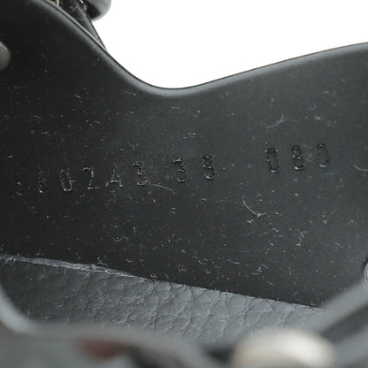 Gucci Black Mini Double G Rubber Sandal 38