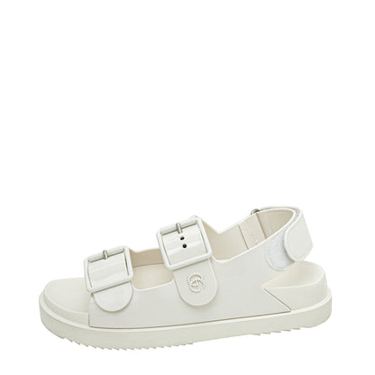 Gucci White Mini Double G Rubber Sandal 36