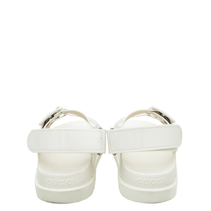 Gucci White Mini Double G Rubber Sandal 36