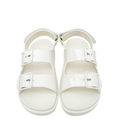 Gucci White Mini Double G Rubber Sandal 36