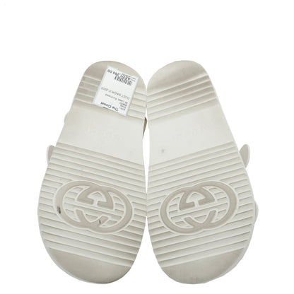 Gucci White Mini Double G Rubber Sandal 36