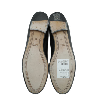 Gucci Black Jordaan Horsebit Loafer 39