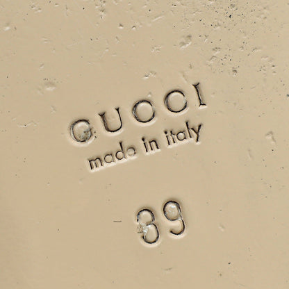 Gucci White Horsebit and Chain Accent Leather Flats 39