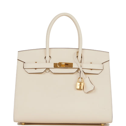 Hermes Birkin 30 Sellier Nata Epsom Gold Hardware