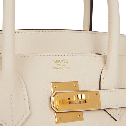 Hermes Birkin 30 Sellier Nata Epsom Gold Hardware