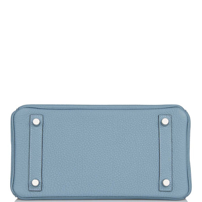 Hermes Birkin 25 Bleu Lin Verso Togo Palladium Hardware