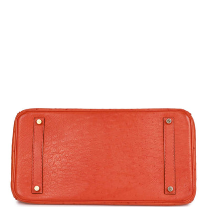 Hermes Birkin 35 Tangerine Ostrich Gold Hardware