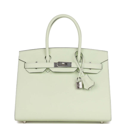 Hermes Birkin 30 Sellier Vert Fizz Epsom Palladium Hardware