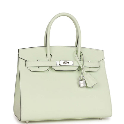 Hermes Birkin 30 Sellier Vert Fizz Epsom Palladium Hardware