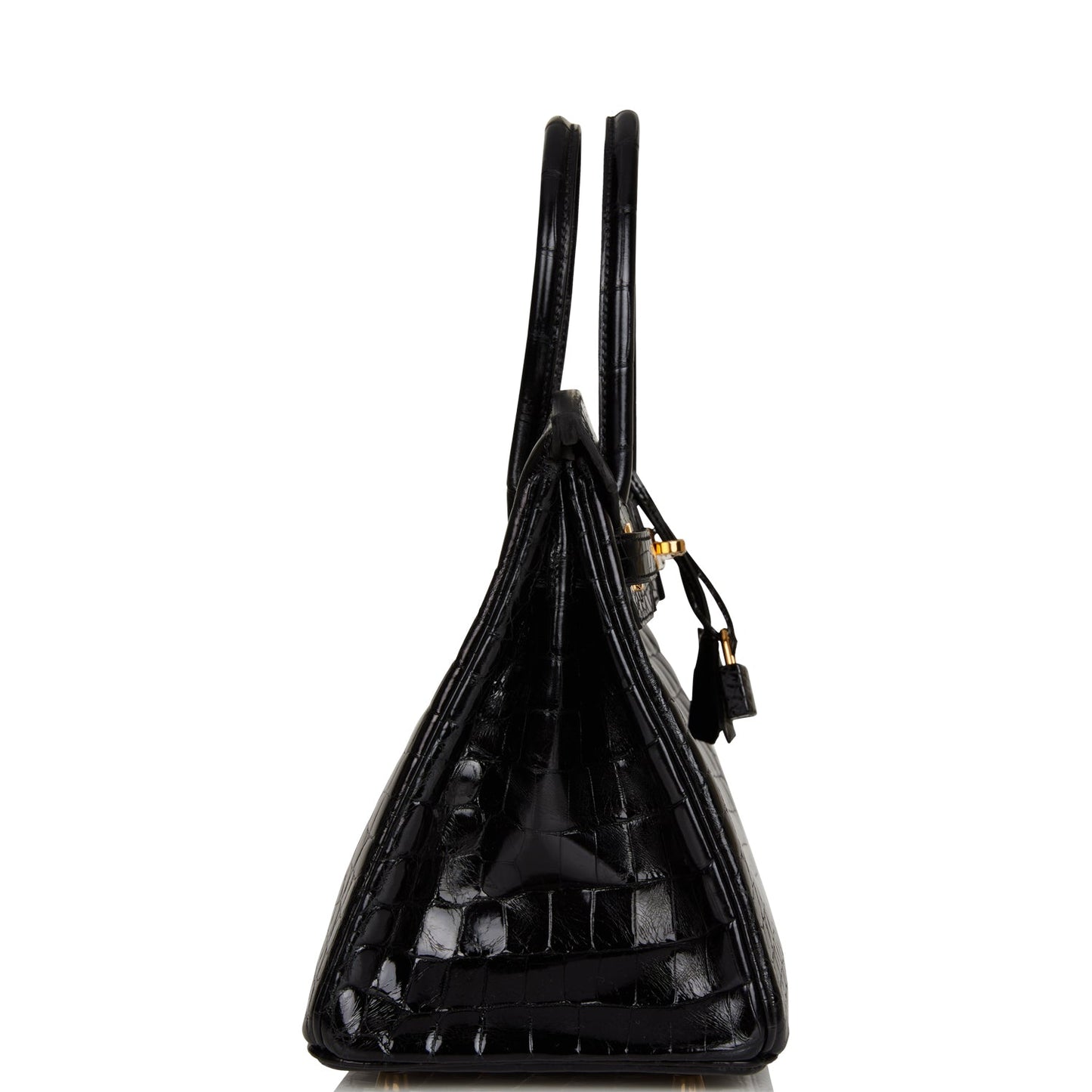 Hermes Birkin 30 Black Shiny Niloticus Crocodile Gold Hardware