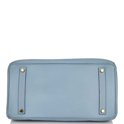 Hermes Birkin 35 Bleu Lin Togo Gold Hardware
