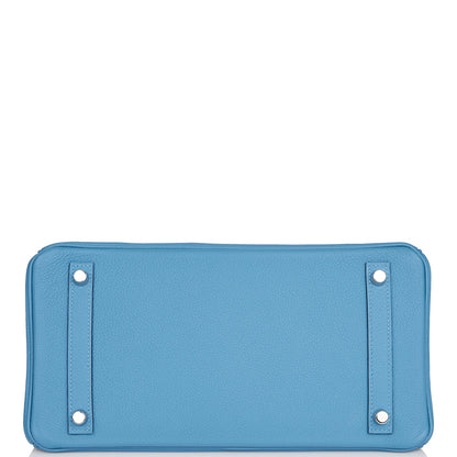Hermes Birkin 30 Bleu Azur Togo Palladium Hardware