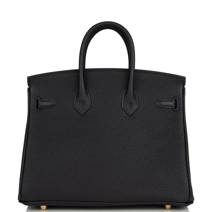 Hermes Birkin 25 Black Togo Gold Hardware