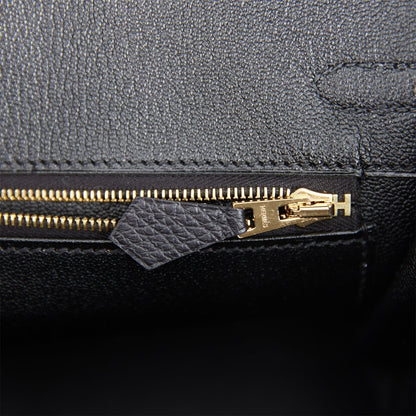 Hermes Birkin 25 Black Togo Gold Hardware